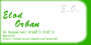 elod orban business card